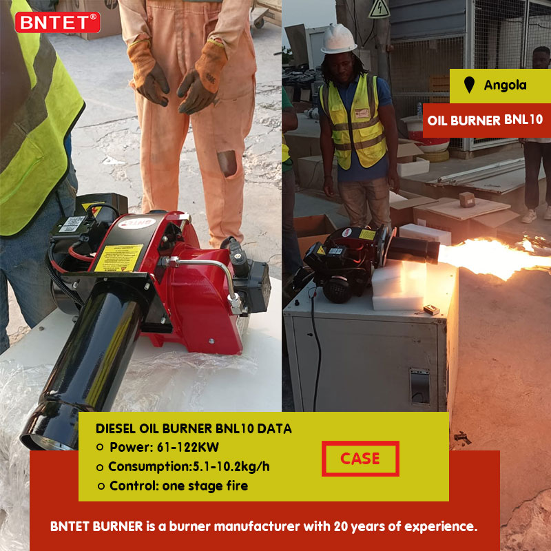 BNL10 diesel boiler burner in operation in Angola!